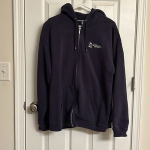 Vintage Navy Blue Disney Walt Disney World Zip Hoodie Cotton-blend Men’s Large